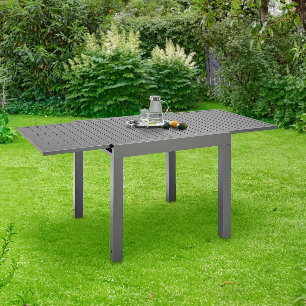 Juskys Išplečiamas sodo stalas Laki 70x70 cm antracito spalvos