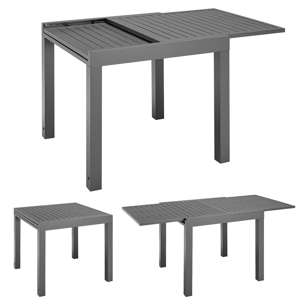 Juskys Ištraukiamas sodo stalas Laki 80x80 cm antracito spalvos