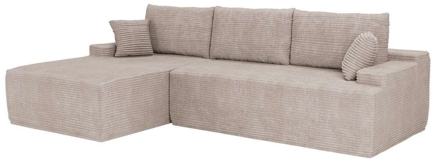Juskys Kampinė sofa Coredo 250x56x155 cm taupe, kairinis pufas