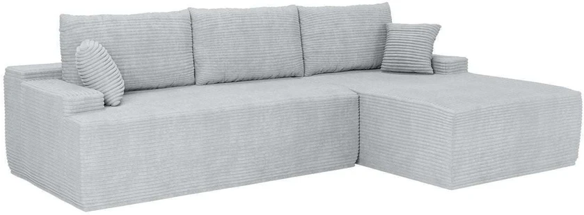 Juskys Kampinė sofa Coredo 250x56x155 cm šviesiai pilka dešinė ottoman dalis