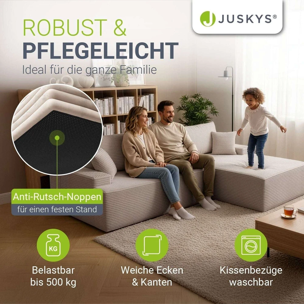 Juskys Kampinė sofa Coredo su otomanų dešinėje 250x56x155 cm tamsiai pilka-ruda
