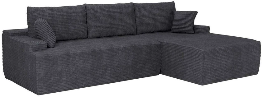 Juskys Kampinė sofa Coredo su otomanu dešinėje 250x56x155 cm tamsiai pilka