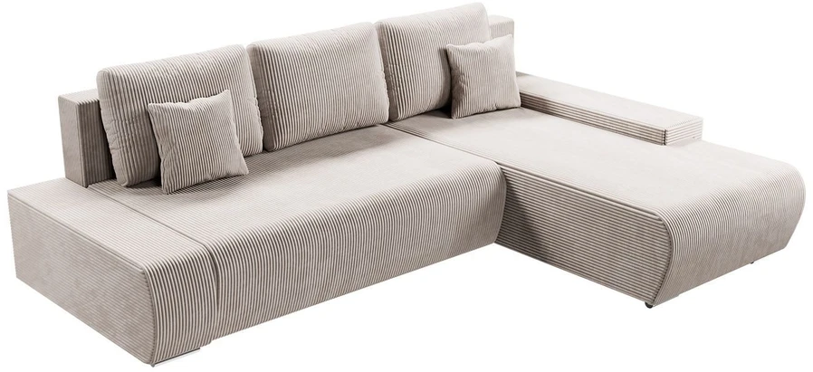 Juskys Kampinė sofa Iseo su dešiniuoju otomanu 260x180x81 cm smėlio spalvos