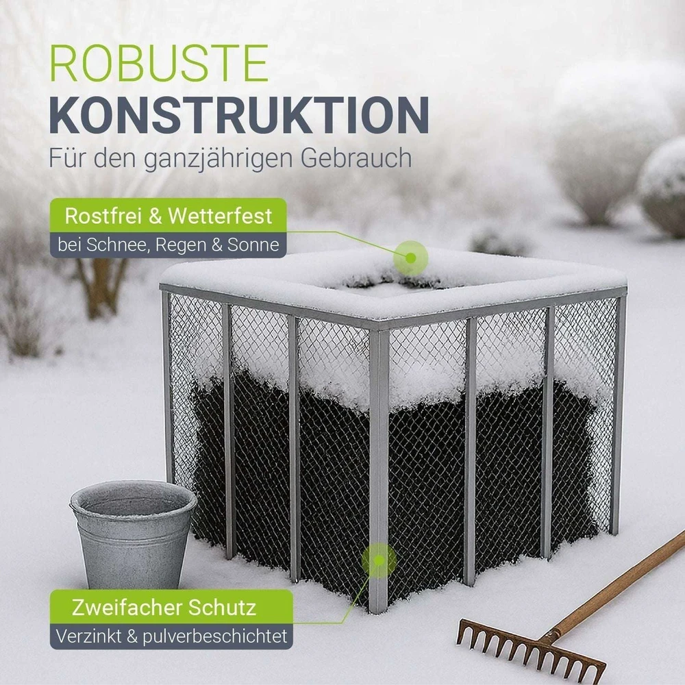 Juskys Komposteris 450 L 80x80x70 cm sidabrinis