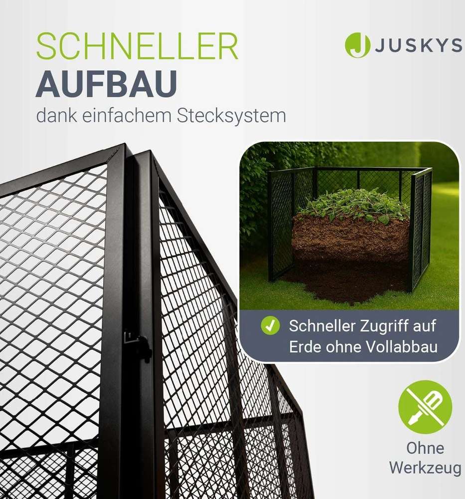 Juskys Komposteris 450L 80x80x70 cm juodas
