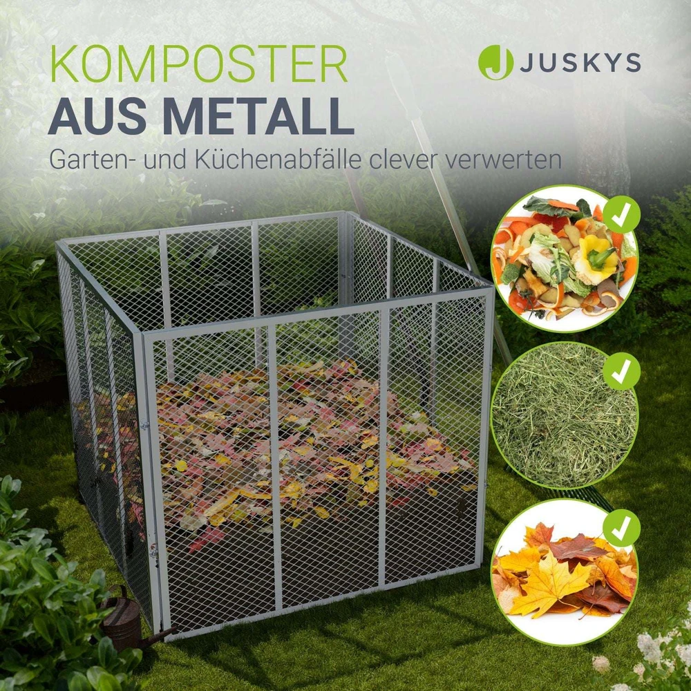 Juskys Komposteris 450 L 80x80x70 cm sidabrinis