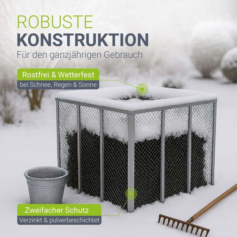 Juskys Komposteris 800L 80x80x70 cm sidabro spalvos