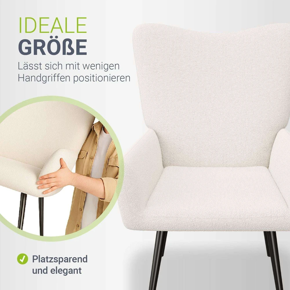 Juskys Krėslas Wingback Odense 95x68x73 cm smėlio spalvos