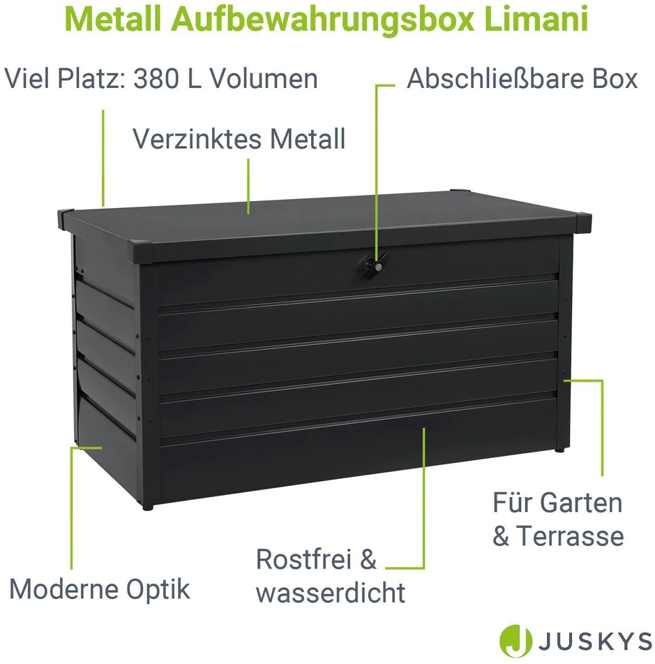 Juskys Laikymo dėžė Limani 120x53x63 cm antracito spalvos