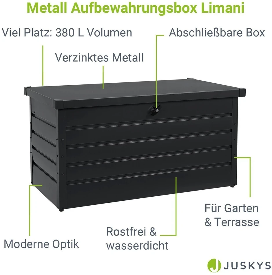 Juskys Laikymo dėžė Limani 120x53x63 cm antracito spalvos