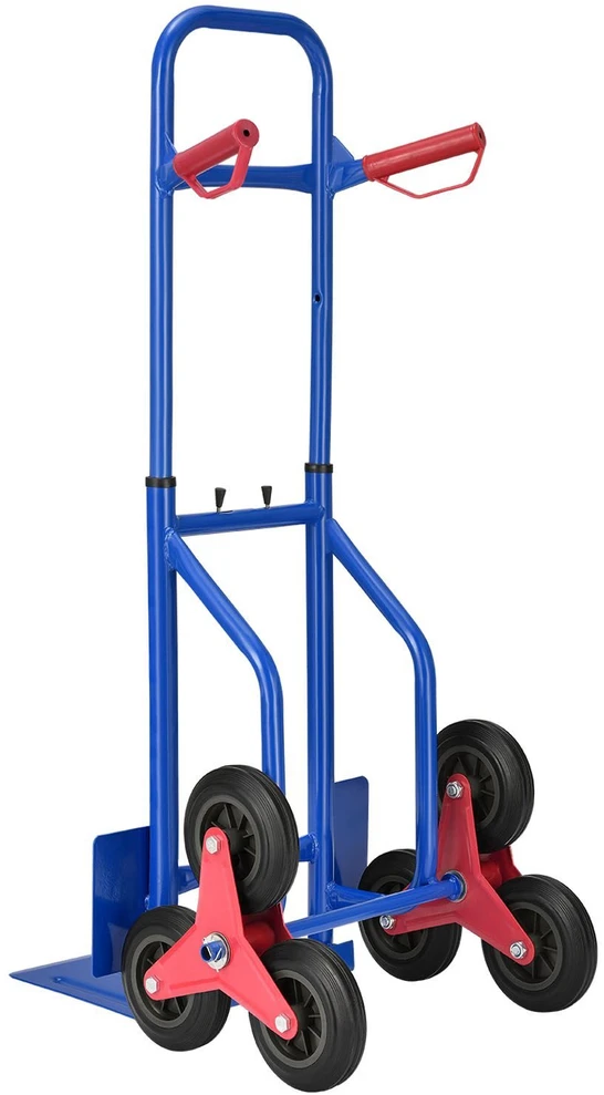 Juskys Laiptais lipantis vežimėlis maišams, max 100 kg, 115 cm, mėlynas/raudonas