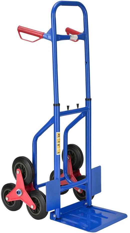 Juskys Laiptais lipantis vežimėlis maišams, max 100 kg, 115 cm, mėlynas/raudonas