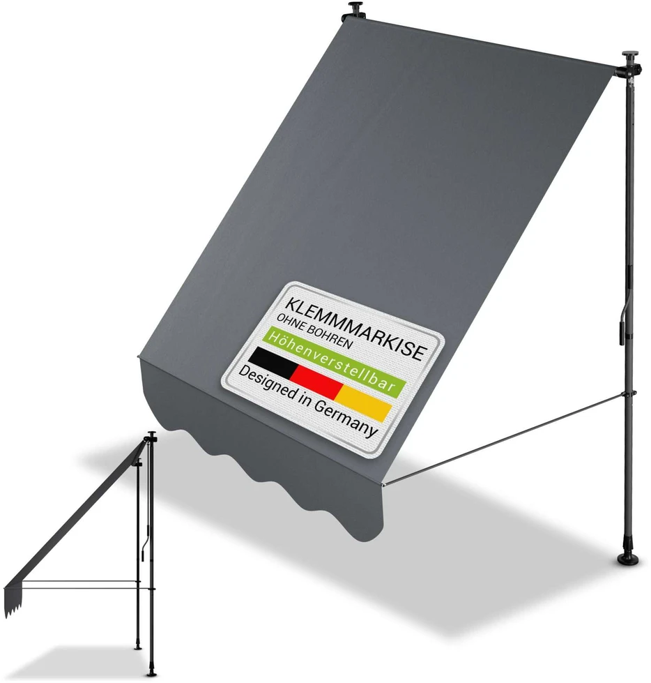 Juskys Kampinis markizės tentas Kapstadt 150x120 cm pilkas