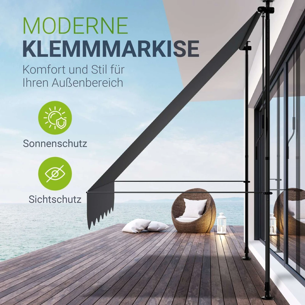 Juskys Klamperio markizė Kapstadt 200x120 cm pilka