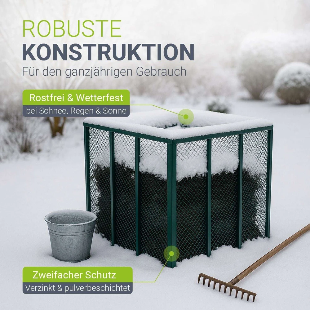 Juskys Metalo kompostavimo dėžė 450L 80x80x70 cm tamsiai žalias