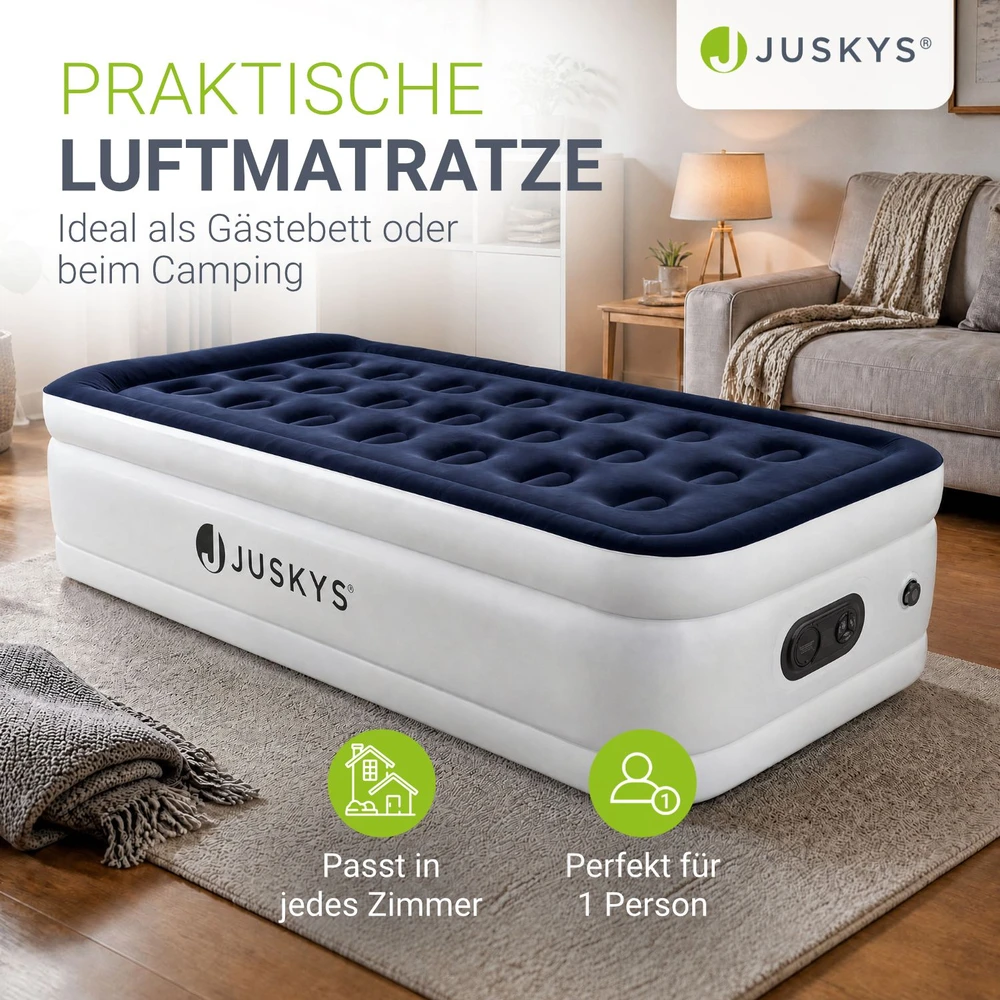 Juskys Oro čiužinys Sapri M 191x91x44 cm mėlynas/baltas