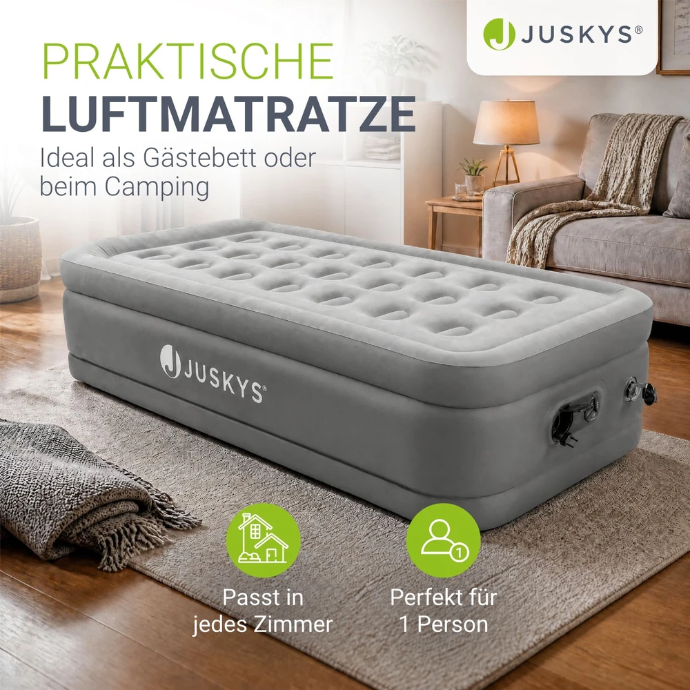 Juskys Oro čiužinys Sapri M 191x91x44 cm pilka/anglies spalva