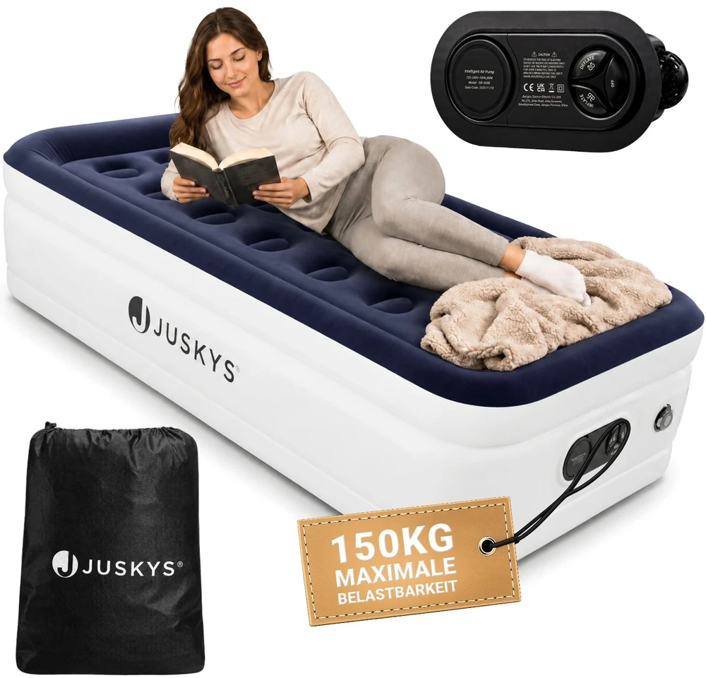 Juskys Oro čiužinys Sapri M 191x91x44 cm mėlynas/baltas