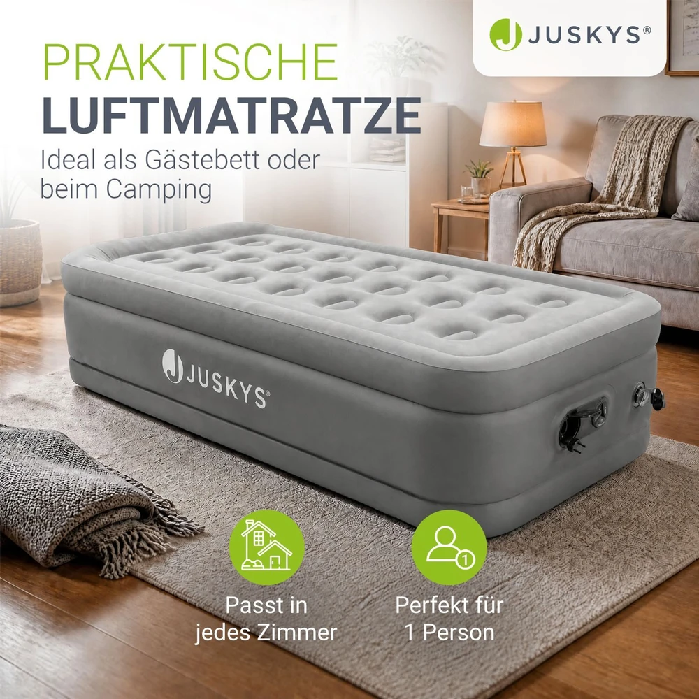 Juskys Oro čiužinys Sapri M 191x91x44 cm pilka/anglies spalva