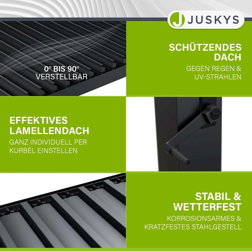Juskys Pergola Tahiti 3x3x2.4 m antracito spalvos