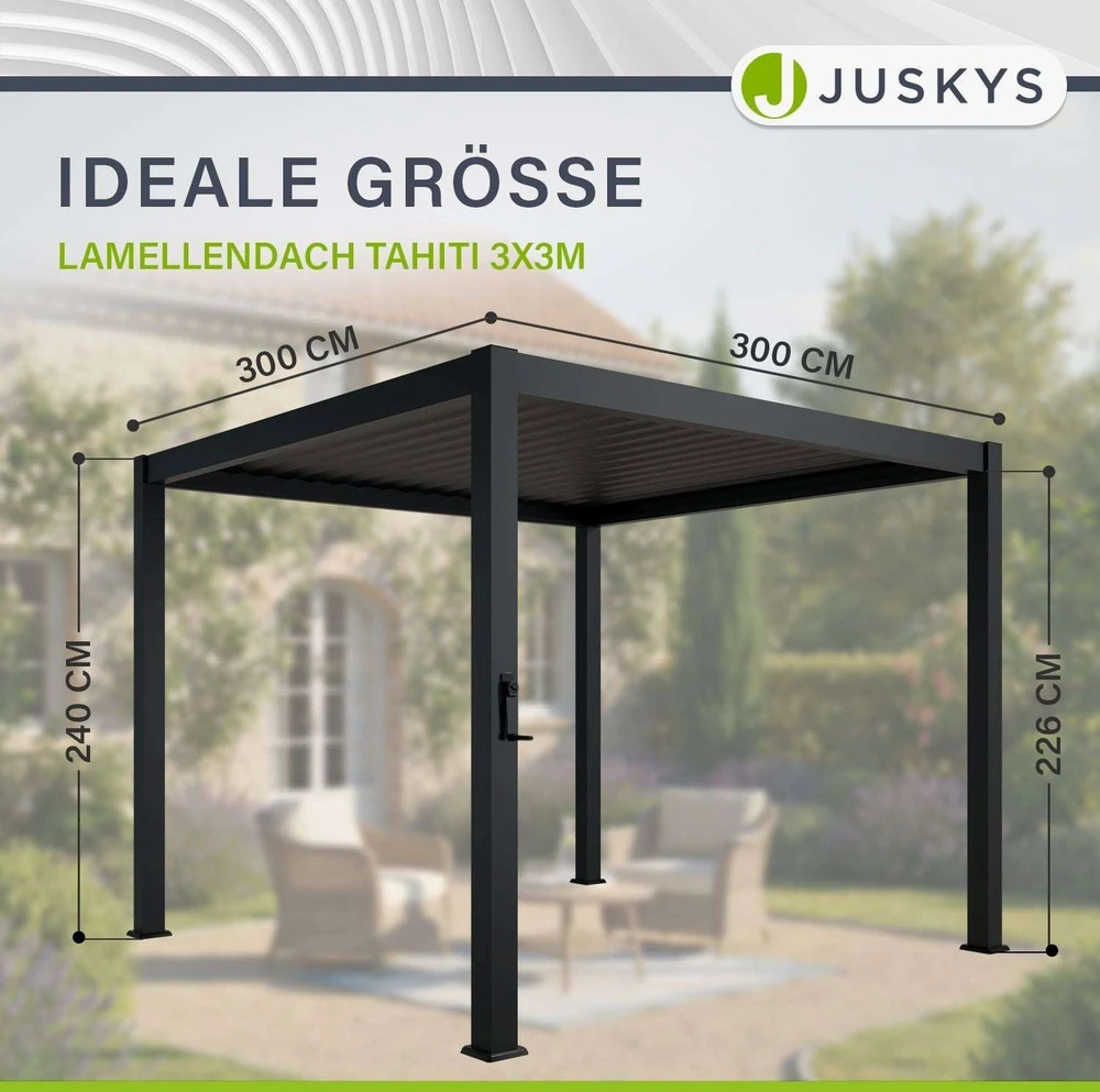 Juskys Pergola Tahiti 3x3x2.4 m antracito spalvos