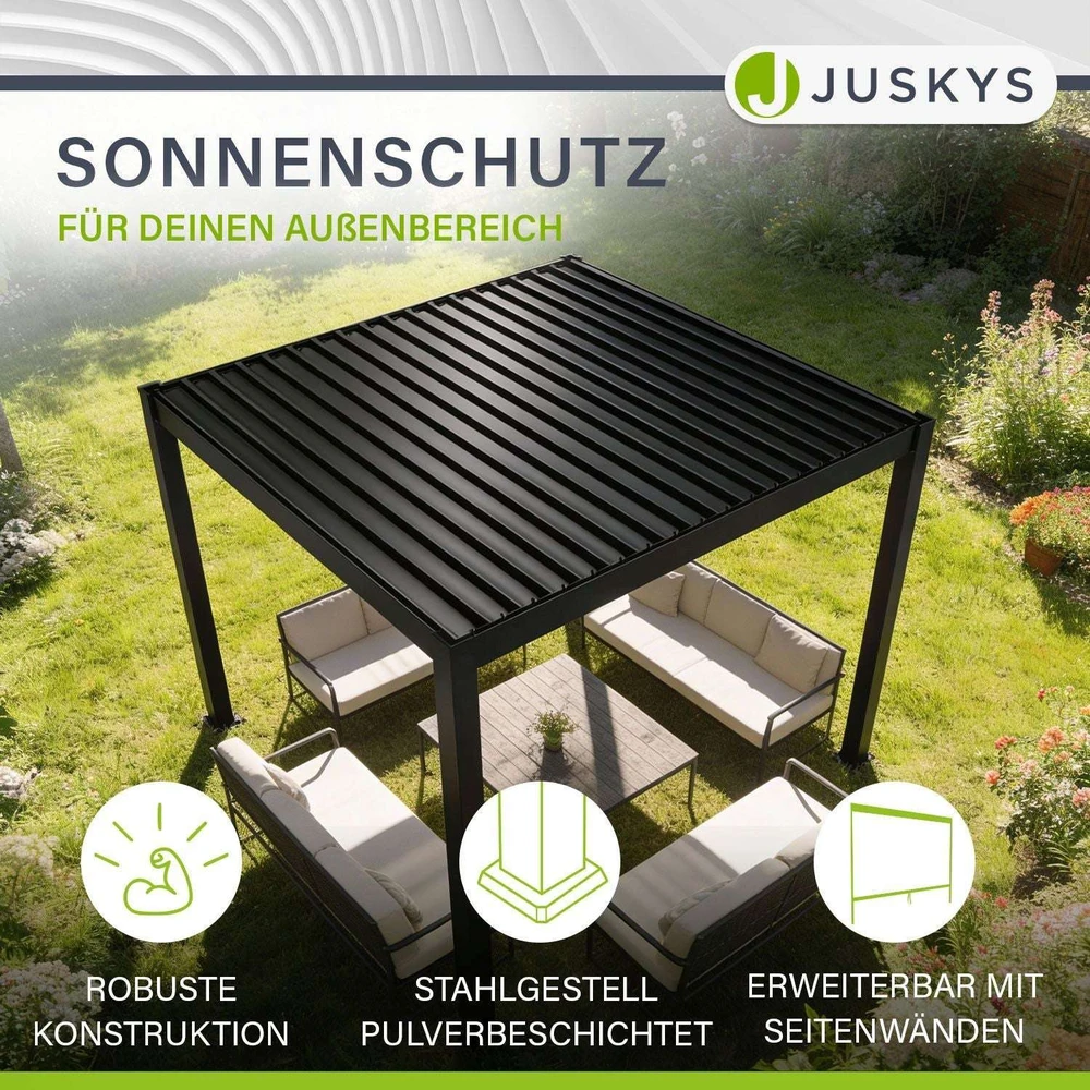 Juskys Pergola Tahiti 3x3x2.4 m antracito spalvos