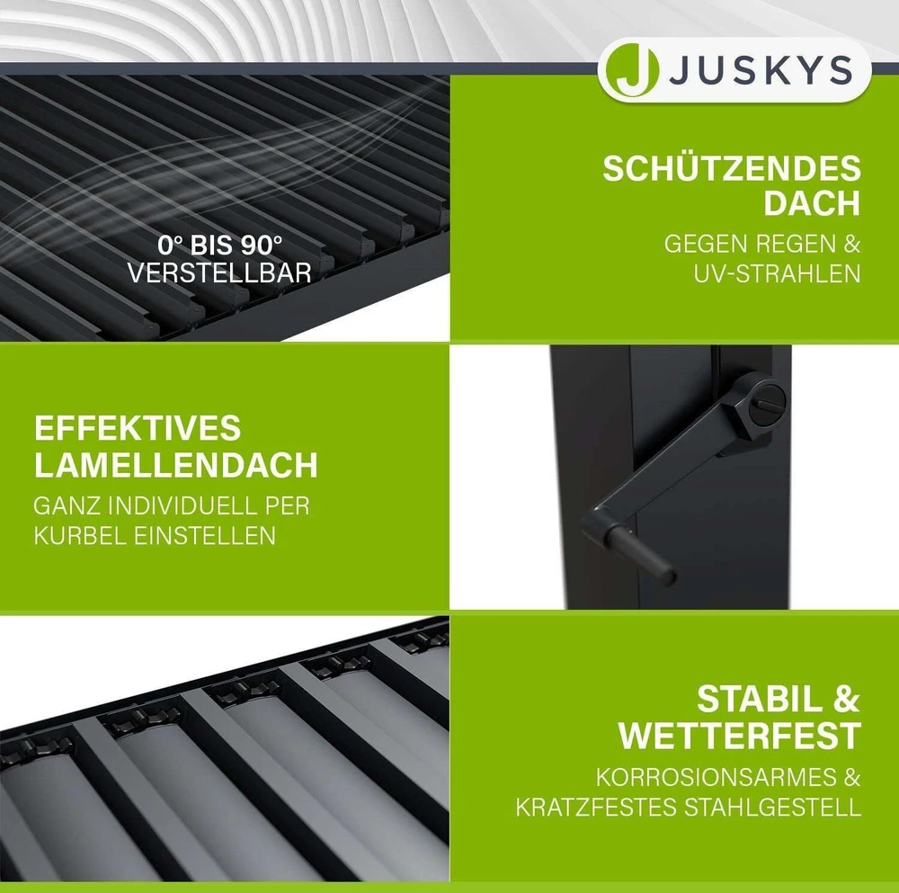 Juskys Pergola Tahiti 3x3x2.4 m antracito spalvos