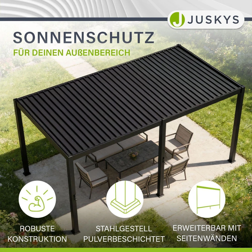 Juskys Pergola Tahiti 3x5.9x2.4 m antracito spalvos