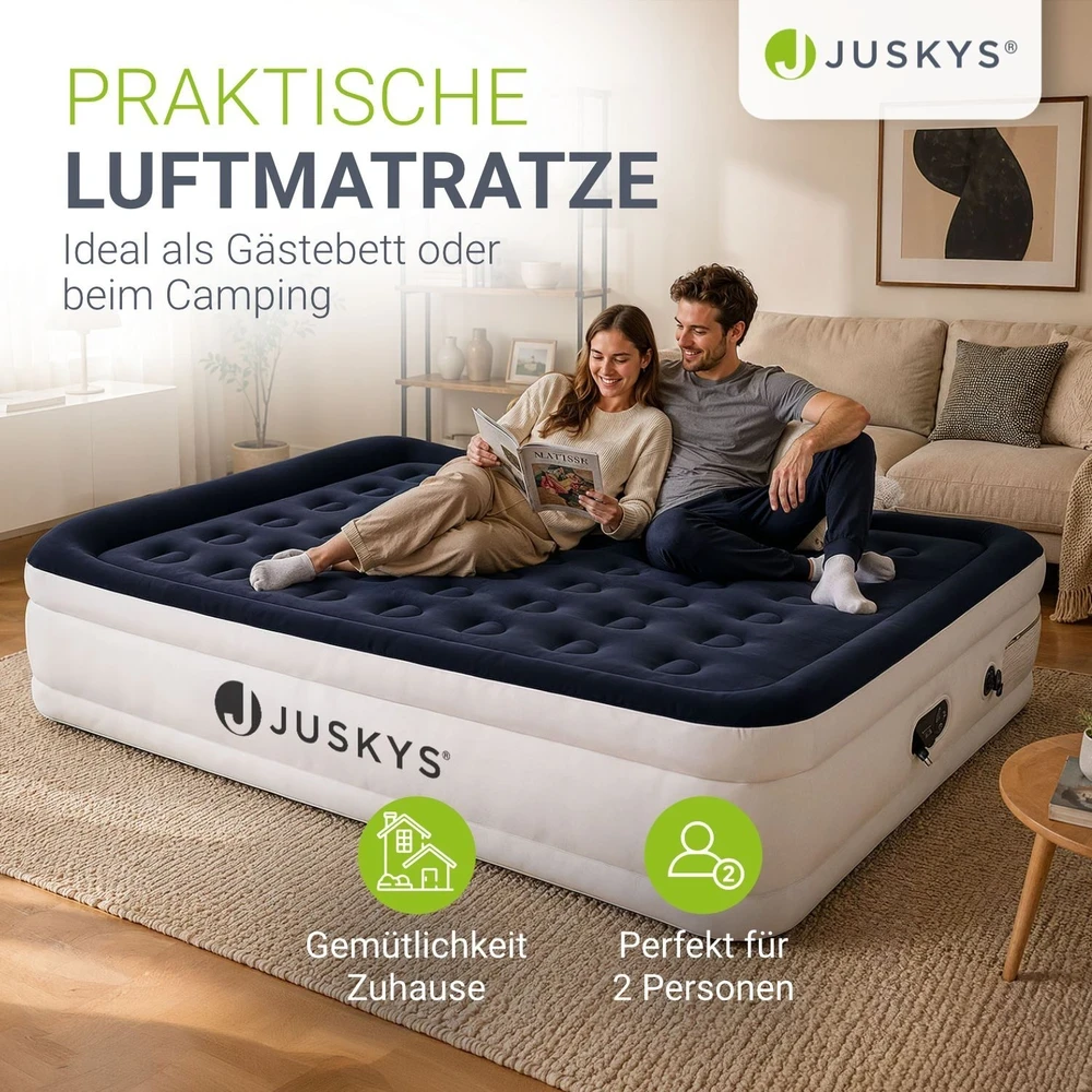 Juskys Pripučiamas čiužinys Sapri M 191x91x44 cm mėlynas/baltas