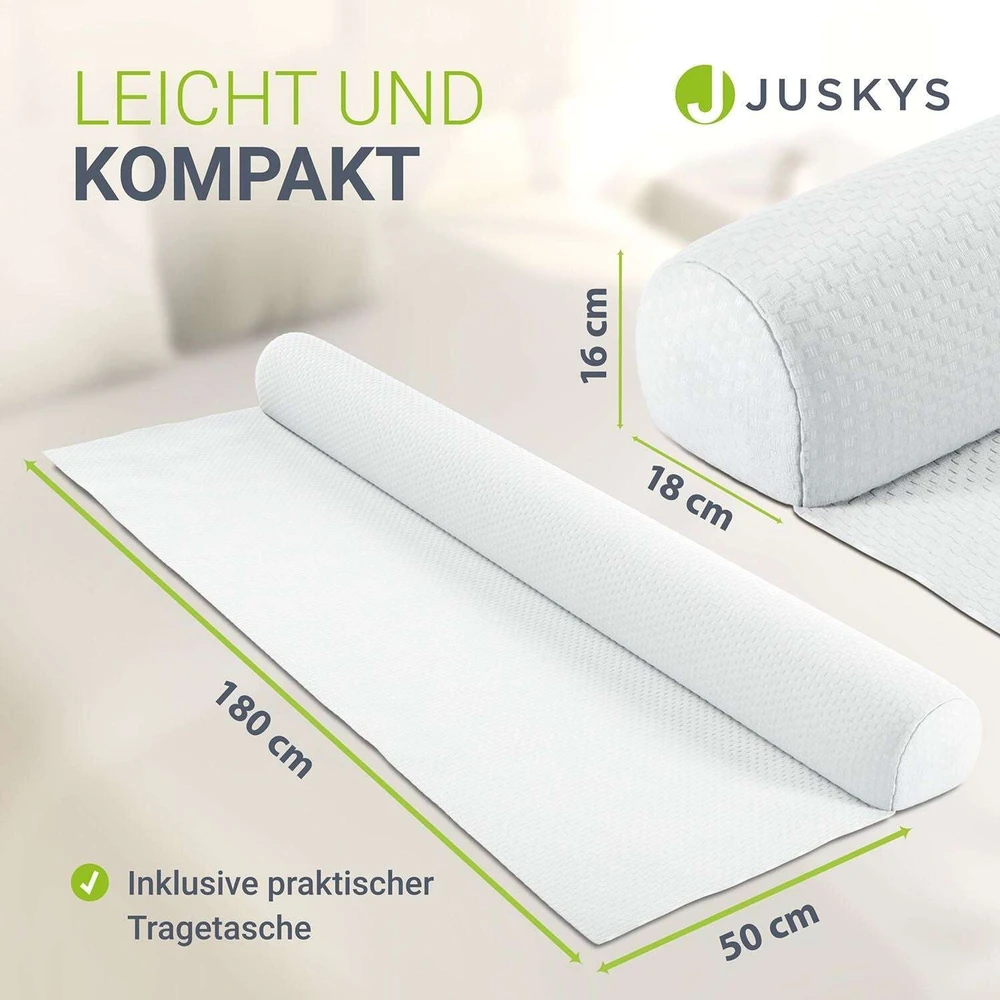 Juskys Pripučiamas lovos turėklas Louana 180x18x16 cm baltas