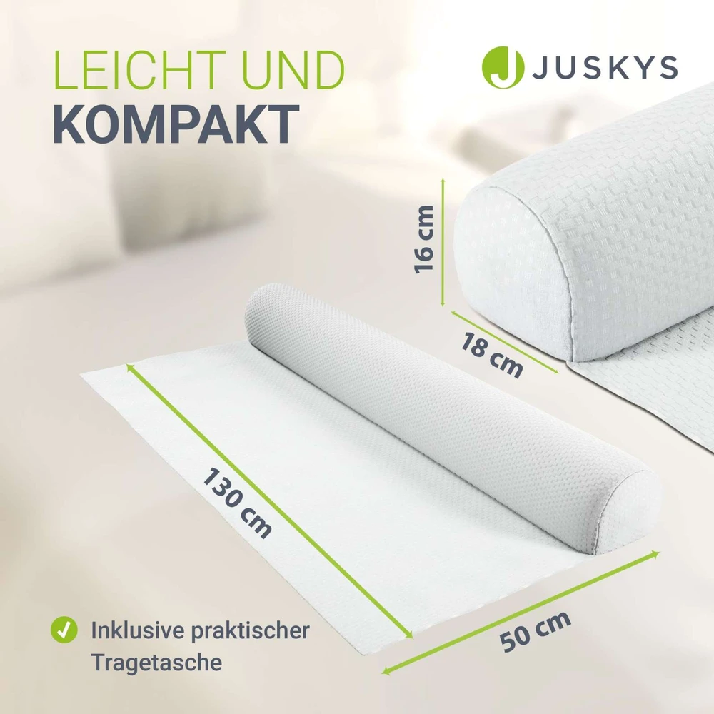 Juskys Pripučiamas lovos turėklas Louana 130x18x16 cm baltas