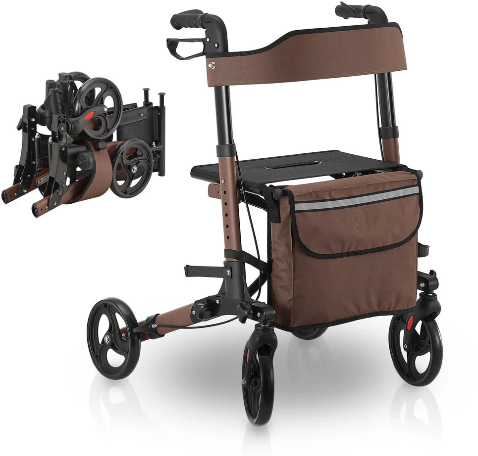 Juskys Rollator Vital 63x68x80-94 cm rudas