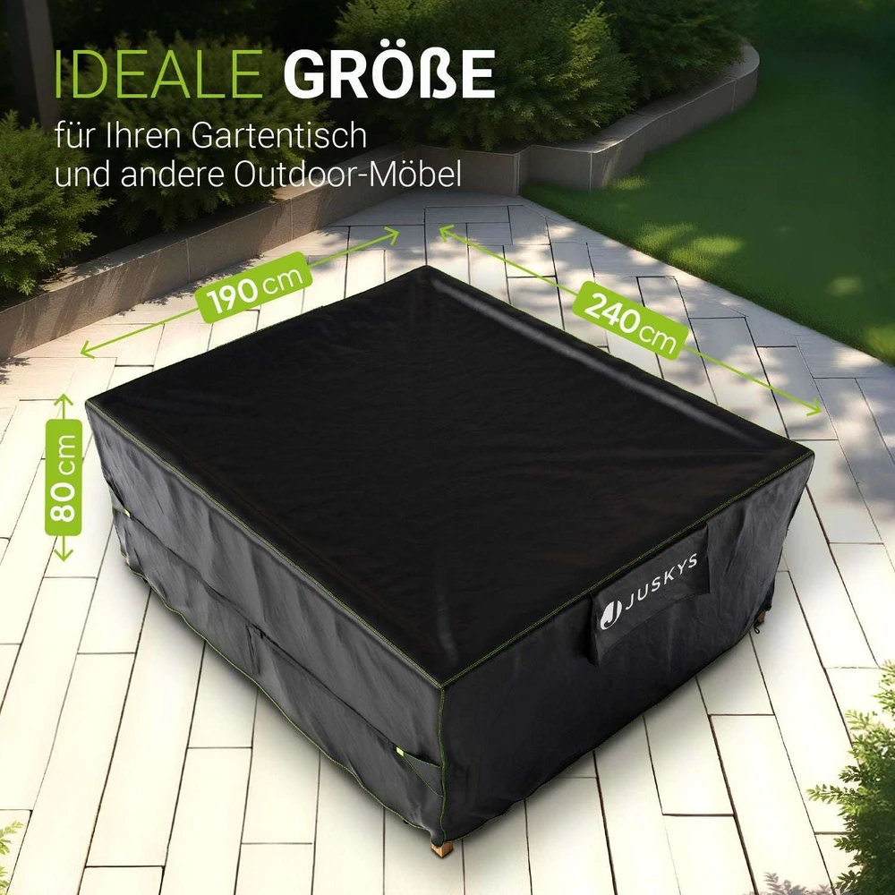 Juskys Sodo baldų uždangalas CoverSafe Pro 240x190x80 cm juodas