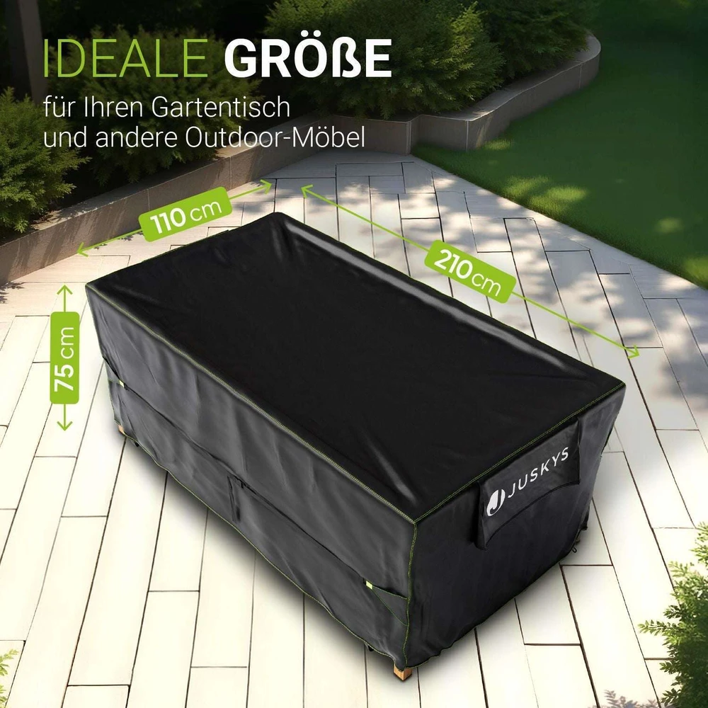 Juskys Sodo baldų uždangalas CoverSafe Pro 210x110x75 cm juodas