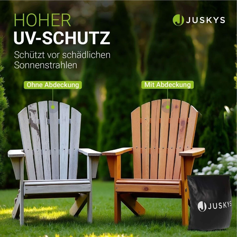 Juskys Sodo baldų uždangalas CoverSafe Pro 120x90x75 cm juodas