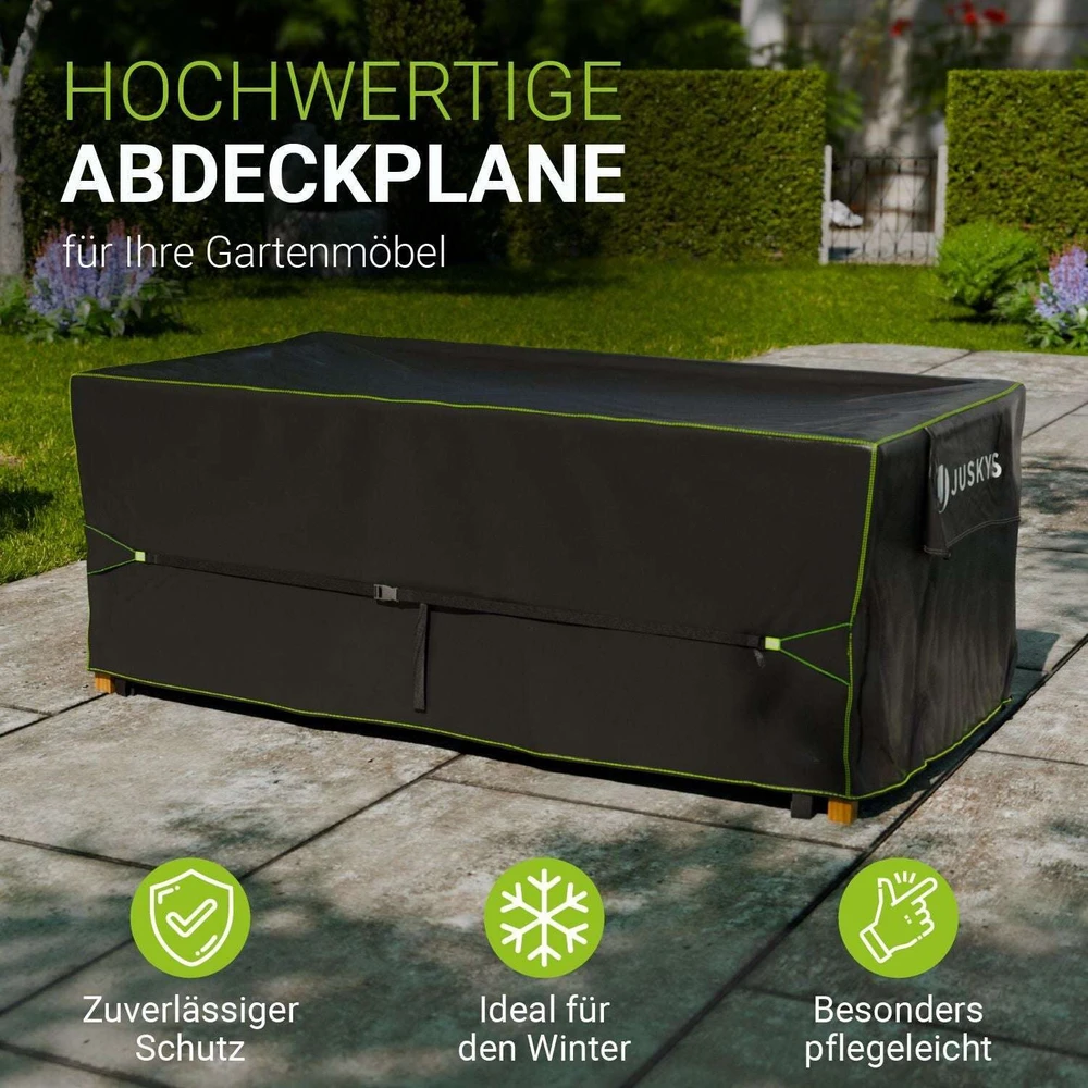 Juskys Sodo baldų uždangalas CoverSafe Pro 210x110x75 cm juodas