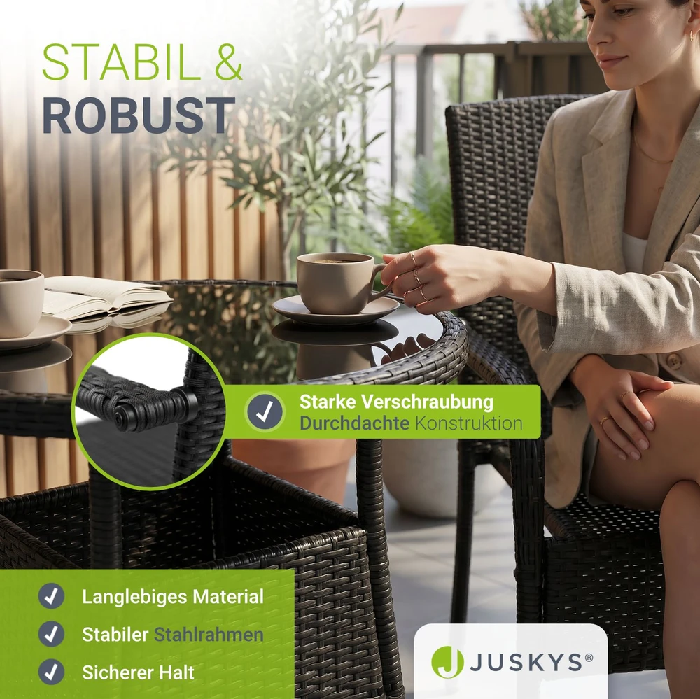 Juskys Sodo kėdės Yoro 8 vnt. 90x60x56 cm juodos