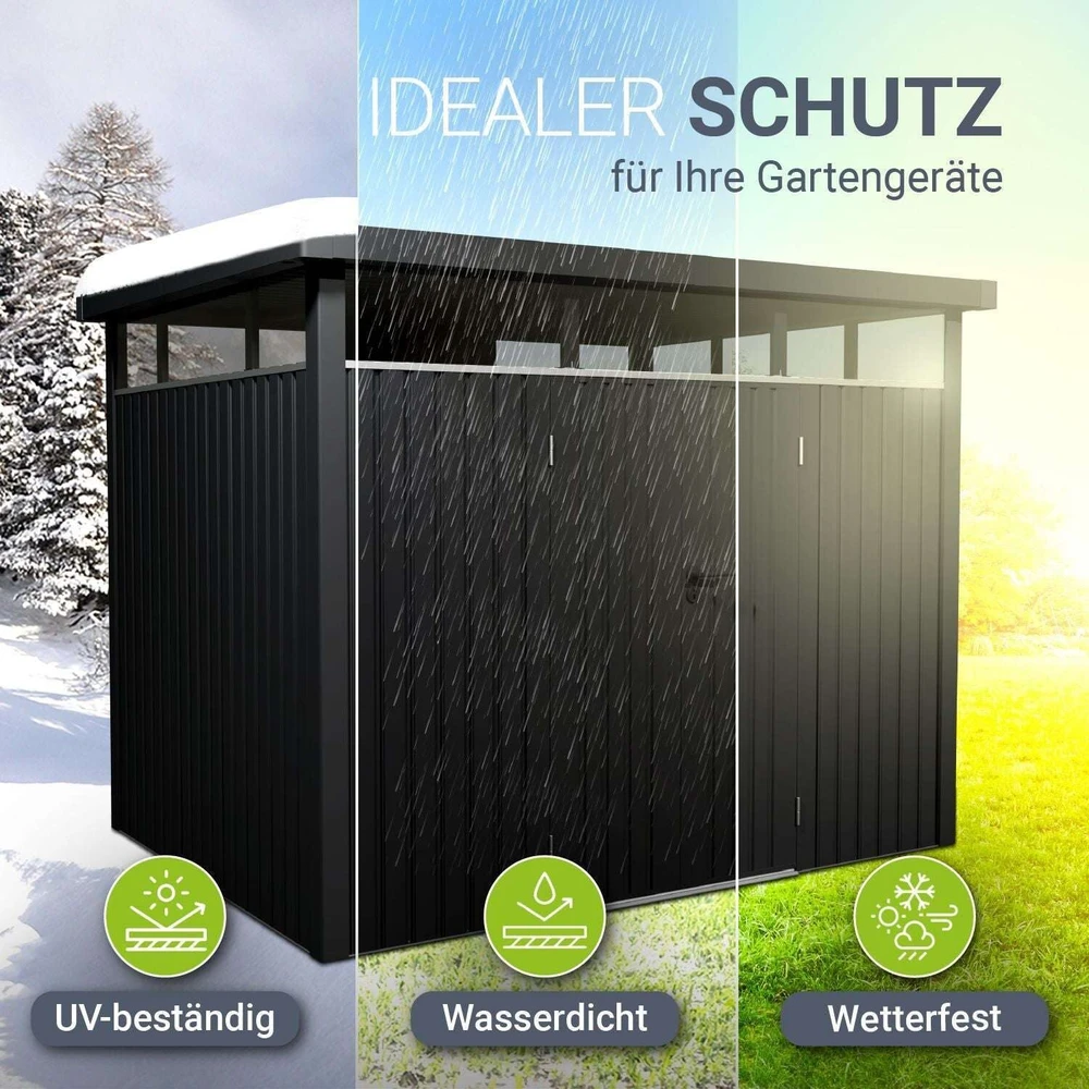 Juskys Sodo namelis Luzern L 196x254x220 cm antracito spalvos