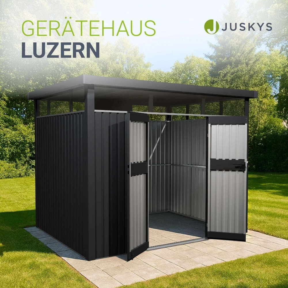 Juskys Sodo namelis Luzern L 196x254x220 cm antracito spalvos