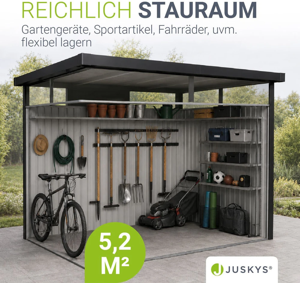 Juskys Sodo namelis Luzern M 5,2 m² antracito spalvos
