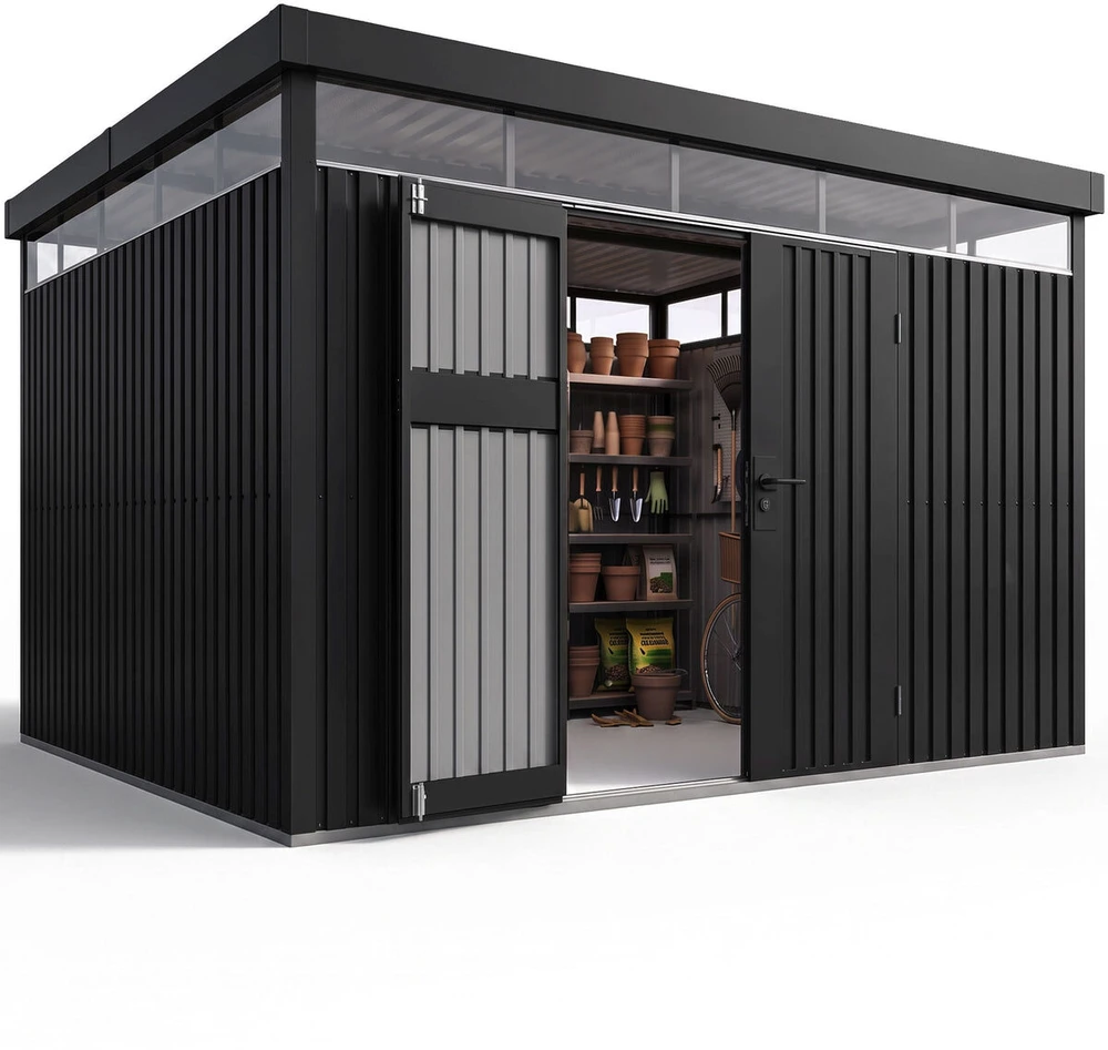 Juskys Sodo namelis Luzern XL 12 m² antracito spalvos