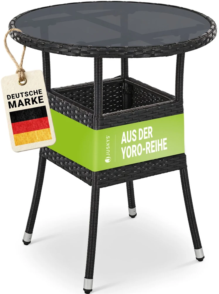 Juskys Sodo stalas Yoro Ø 80 x 73 cm juodas