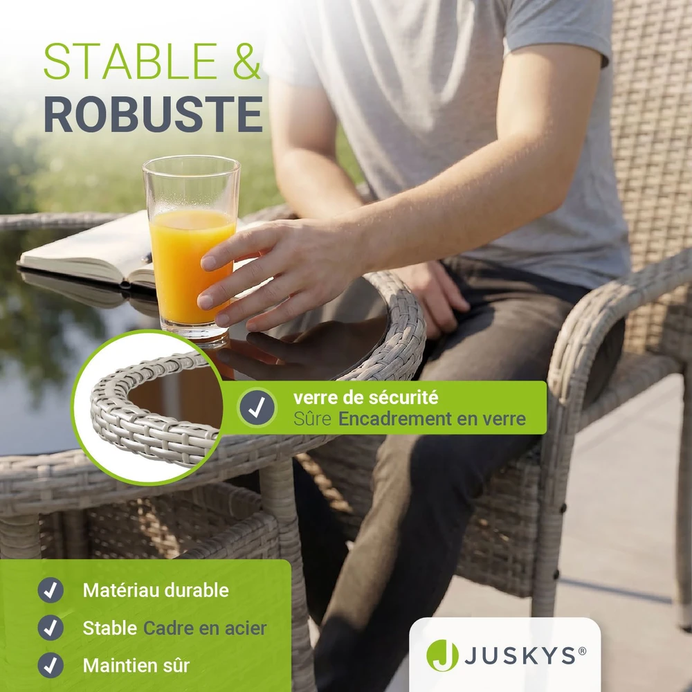 Juskys Sodo stalas Yoro Ø80x73 cm juodas