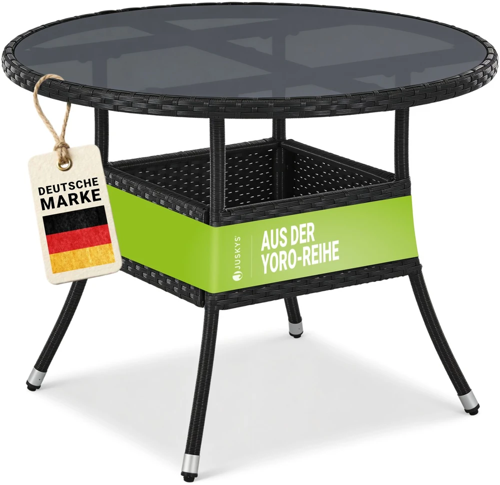 Juskys Sodo stalas Yoro Ø80x73 cm juodas
