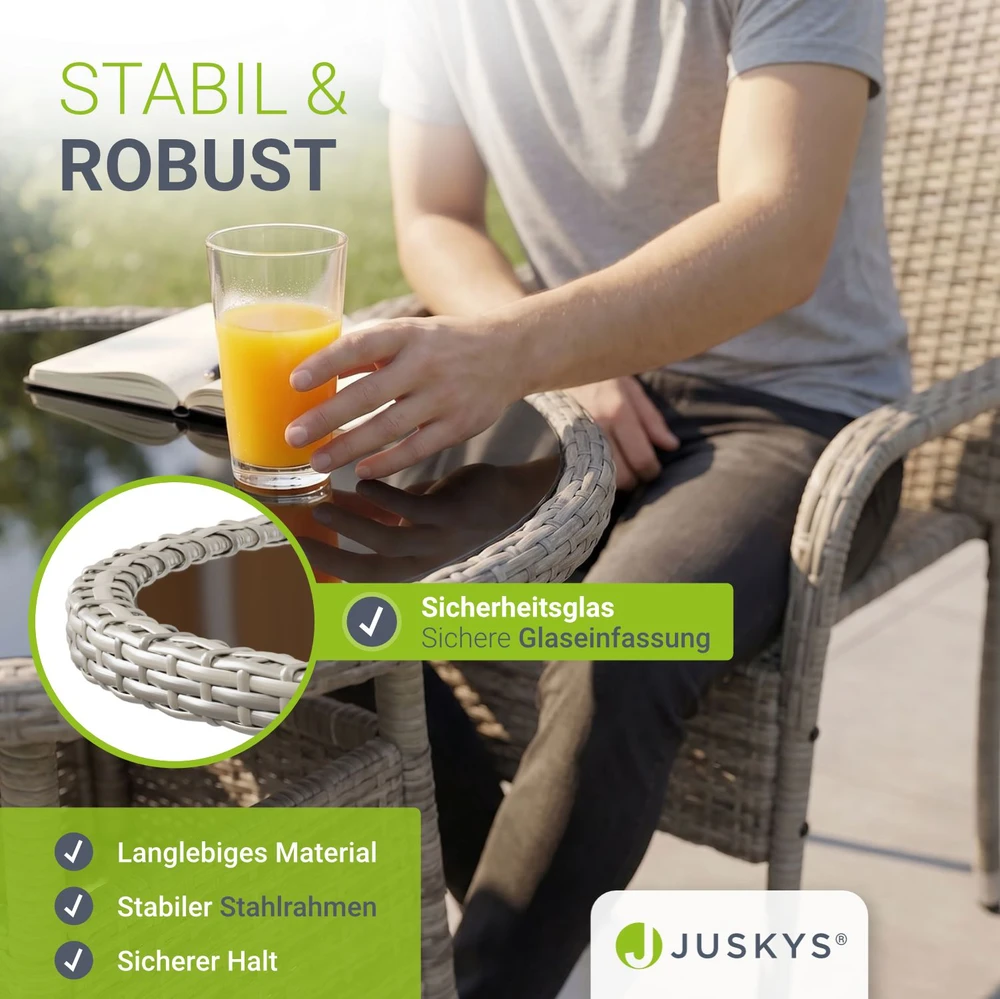 Juskys Sodo stalas Yoro Ø80x73 cm juodas