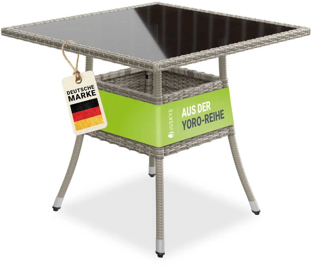 Juskys Sodo stalas Yoro 80x80 cm pilkas