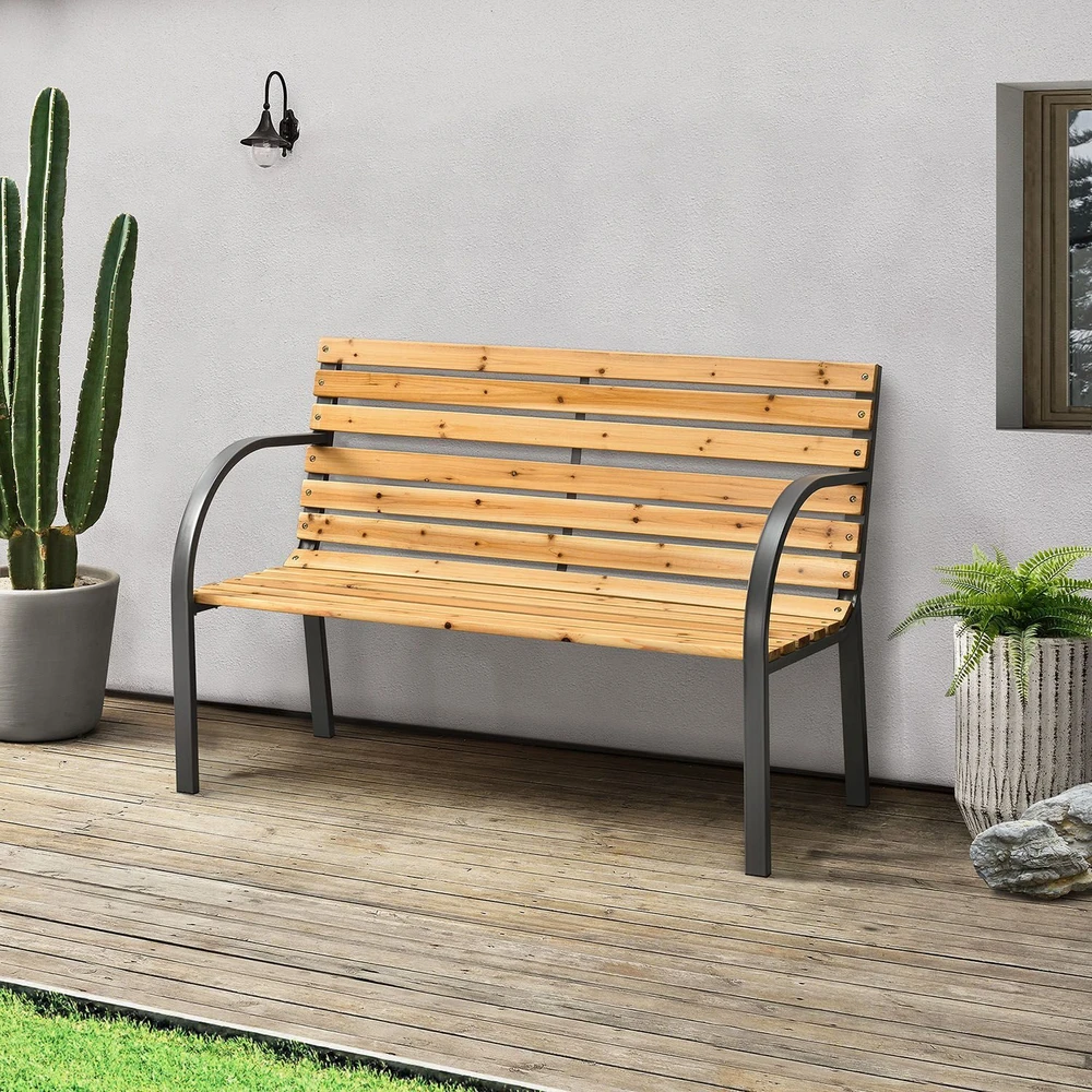 Juskys Sodo suoliukas Homestar Modena 2 vietų 120x62 cm natūralus/antracito spalvos
