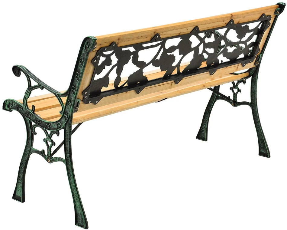 Juskys Sodo suoliukas Venezia 2 vietų 122x54x73 cm natūralus/juodai žalias