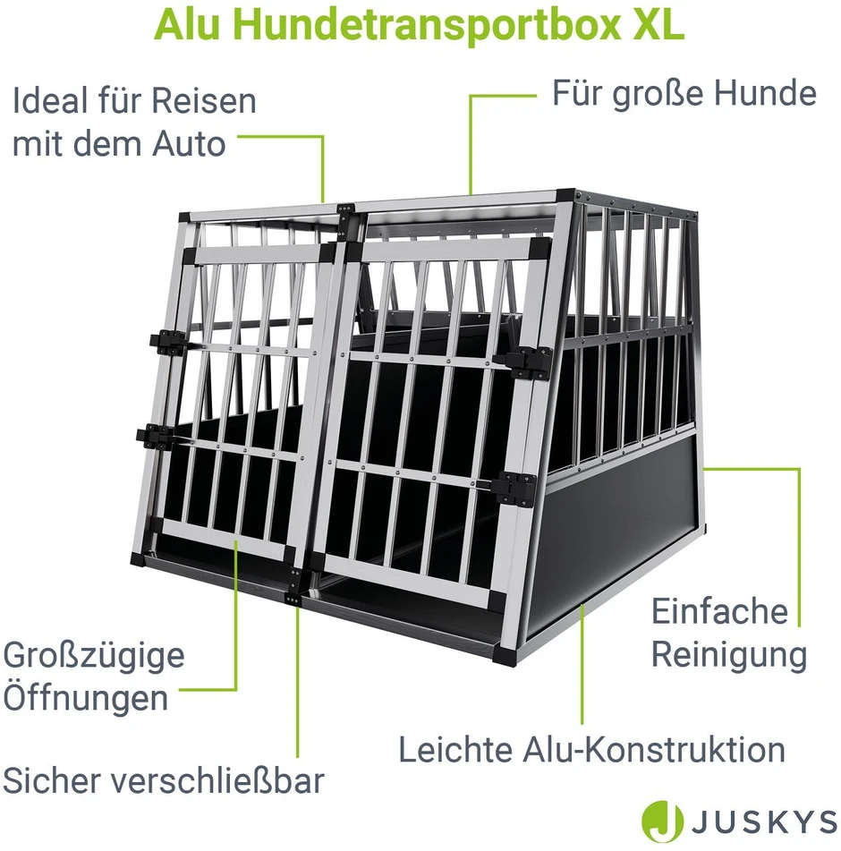 Juskys Šuns transportavimo dėžė XL 54x69x51 cm juoda/sidabrinė