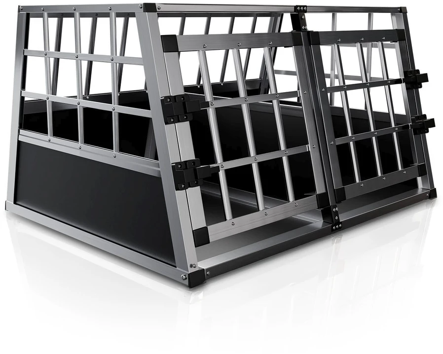 Juskys Šuns transportavimo dėžė L-X 54x69x51 cm juoda/sidabrinė